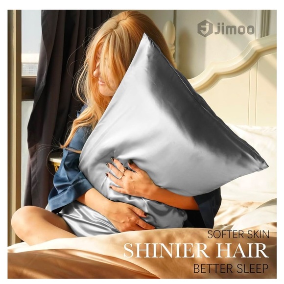 Silver grey standards silk pillow case - Picture 2 of 8